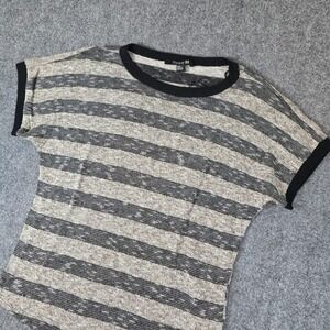 Forever 21 Striped Knit Top‎ Short Sleeve Casual Everyday Blouse Size M